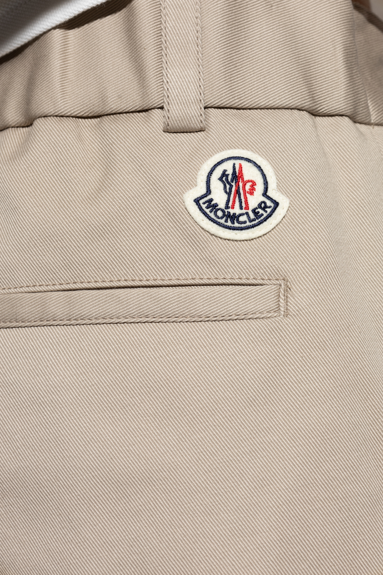 パンツ MONCLER CREAM-COLORED COTTON TROUSERS Moncler Cream-colored cotton trousers – Visamoda